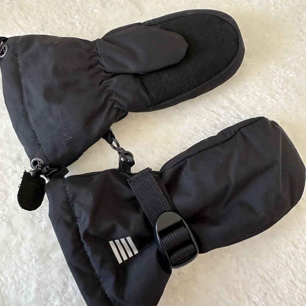 Lands End Kids Black Winter Mittens